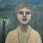 Jan Visser, Vrouwenportret, Gesigneerd thumbnail 2