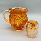 Franse Carnaval Iriserend Glas Waterkan En Glas Oranje thumbnail 10