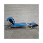 Blauw Lederen Lounge Stoel Futuro 3 Door Massimo Iosa Ghini Voor Moroso - Italië Jaren 80 thumbnail 15