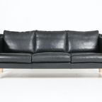 Danish Design Black Leather Sofa From Mogens Hansen thumbnail 2