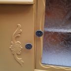 Mosterd Geel Vintage Kastje Dressoir Meubel Vitrine Kast thumbnail 3