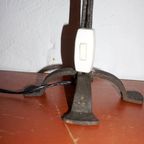 Vintage Brutalist Wrought Iron Candlestick Lamp * Industrial thumbnail 7