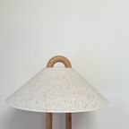 Lys Denemarken Vintage Houten Lamp Met Beige Kap thumbnail 4