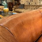 Engelse Vintage Bendic Chesterfield 2,5 Zits Bank Cognac Leer thumbnail 6