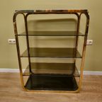 Vintage Messing Vitrinekast Vitrine Open Kast Roomdivider thumbnail 6