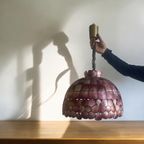 Vintage Roze Capiz Shell Luster / Hanglamp thumbnail 4