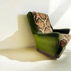 Vintage Mosgroene Fauteuil / Eenzit thumbnail 7