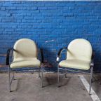 Vintage Arco Bk Eetstoelen -chrome & Zwart- thumbnail 9