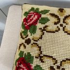 Vintage Smyrna Kussen Bloem thumbnail 4