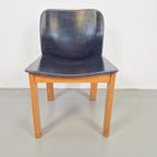 Set 4 Zwart Leer Eetkamerstoelen Afra & Tobia Scarpa '70 thumbnail 10