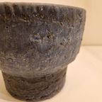 Vintage Bloempot Blauwe Keramieke Pot Jaren 70 thumbnail 4