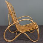 Zeldzame Rotan Fauteuil, Rohé Noordwolde 1950 thumbnail 4