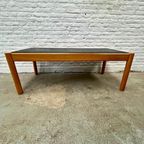 Vintage, Rechthoekige Salontafel - Hout Met Leisteen Blad thumbnail 2