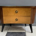 Small Kidney Shaped Cabinet With Glass On Top 1960S thumbnail 10
