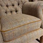 Chesterfield Fauteuil Hartis Tweed Met Leer thumbnail 7