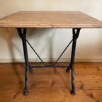 Vintage Bistro Tafeltje Eiken Blad Tuintafel Café Eettafeltje Frans thumbnail 15