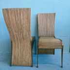 Rattan Vintage Eetkamerstoelen Unieke Set Van 6 thumbnail 7