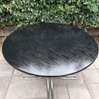 Vintage Ronde Design Buisframe Tafel, Zwart Blad. 70S / 80S thumbnail 3