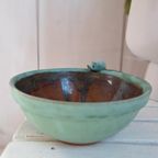 Vintage Aardewerk Schaaltje, Hand Gemaakt, Aqua Blauw thumbnail 18