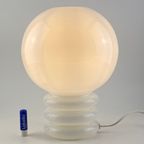Vintage Witglazen Tafellamp 'bulb' Van Glashütte Limburg 1979 thumbnail 4