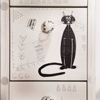 Hand Painted Cats On Children Tower Cabinet Storage Drawers thumbnail 3