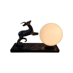 Frans Art Deco Lampje Met Gazelle, Jaren 30 thumbnail 3