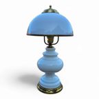 2 X Classic White Opaline Glass Table Lamps 1970s thumbnail 3