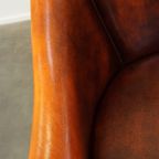 Set Van 4 Engelse Rundleren Eetkamerstoelen/ Tubchairs In Een Luxe Rode Chesterfield Kleur thumbnail 17