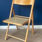 2 Vintage Klapstoelen / Eetkamerstoelen, Rotan, Zeer Net, Habitat Jaren 80 thumbnail 12