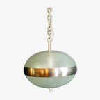 Vintage Hanging Lamp Made Of Glass And Chrome thumbnail 2