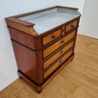 Vintage Frans Dressoir Commode Ladekast Met Marmer Blad 505 thumbnail 5