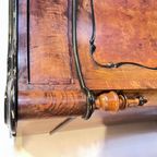 Antieke Mahonie Kast Met Twee Deuren En Lade, Zwarte Details Zgn. Willem 3 Stijl, 113 Cm Breed thumbnail 4
