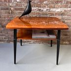 Vintage Hoogglanzende Houten Cocktailtafel, Salontafel Jaren 60, Mid Century Bijzettafel. thumbnail 4