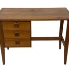 Vintage Bureau Jaren 60 Compacte Werkplek Teak Design thumbnail 23