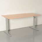 Aspa Bureau, Beuken Blad, 160 X80 Cm, Hoogte Verstelbaar Onderstel D.M.V. Handslinger thumbnail 2