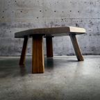 Vintage Eiken Brutalist Coffee Table / Salontafel thumbnail 4