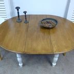 Prachtige Landelijke Ronde Eiken Tafel thumbnail 2