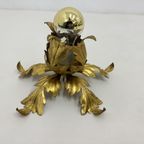 Hollywood Regency Gold Leaf Flower Light , 1970S thumbnail 9