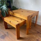 Vintage Mid Century Grenen Side Tables Bijzettafels thumbnail 2