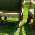 Twee Antieke Groene Fauteuils thumbnail 3