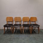 50'S Set Van 4 Vintage Stoelen Fifties Jaren 50 thumbnail 2