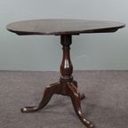 Grote Eind 18E Eeuwse Antieke Eiken Engelse Tilt-Top Tafel. thumbnail 2