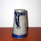 Vintage German Salt-Glazed  Stoneware Jug * Rustic Blue And Gray Stein Pitcher * Vase* 22Cm thumbnail 5