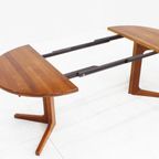 Vintage Deense Ronde Uitschuifbare Eettafel Tafel Massief Teak thumbnail 4