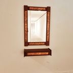 Mid-Century Teak And Copper Hallway Set With Mirror And Shelve, 1960S, Set Of 2 thumbnail 14