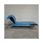 Blauw Lederen Lounge Stoel Futuro 3 Door Massimo Iosa Ghini Voor Moroso - Italië Jaren 80 thumbnail 23
