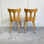 Set Vintage Stoelen Jaren 6O Keukenstoel Hout thumbnail 5