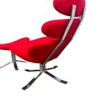 Vintage Eenzit / Fauteuil / Lounge Chair Met Poef thumbnail 4