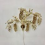 Large Italian Floral Gilded Gold Wall Lamp , 1970’S thumbnail 12