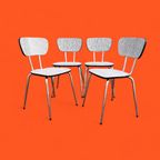 Set 4 Vintage Design Stapelbare Stoelen, Formica, Chroom thumbnail 9